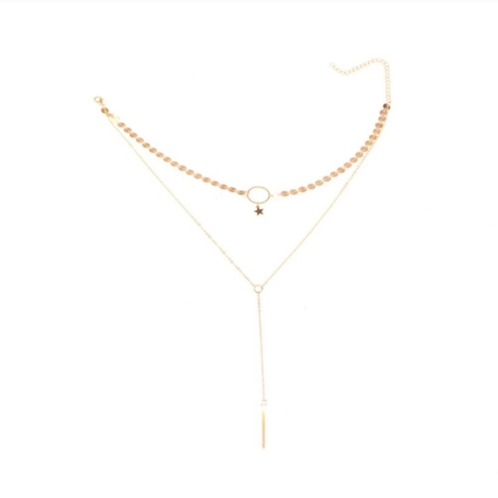 Dainty Gold Choker Lariat Necklace - Picture 5 of 6